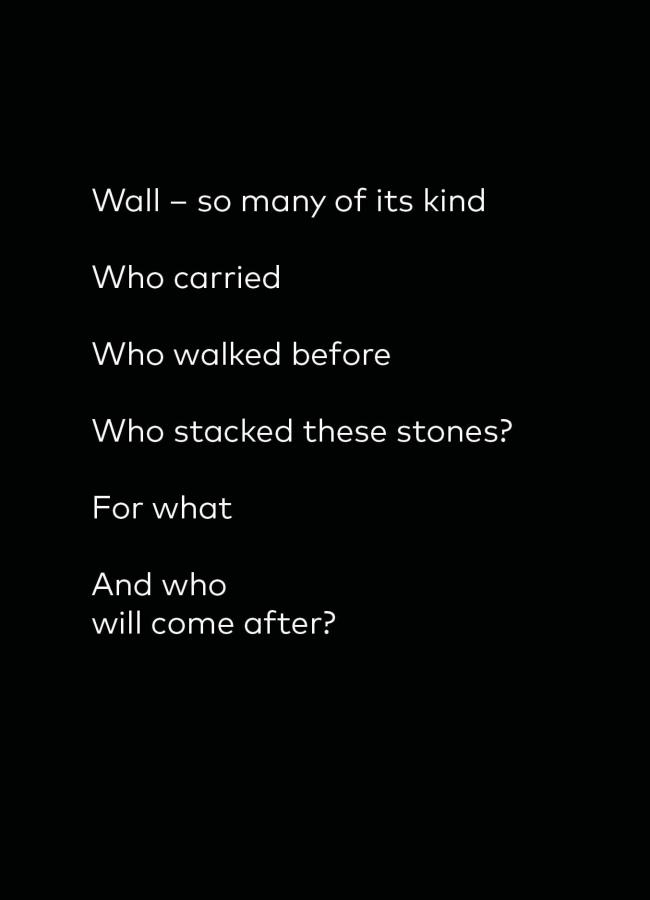 Poem for the work "Mur I &II"