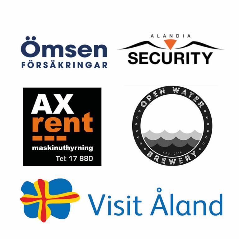 Logotyper över samarbetspartners för Skärgårdsturnén