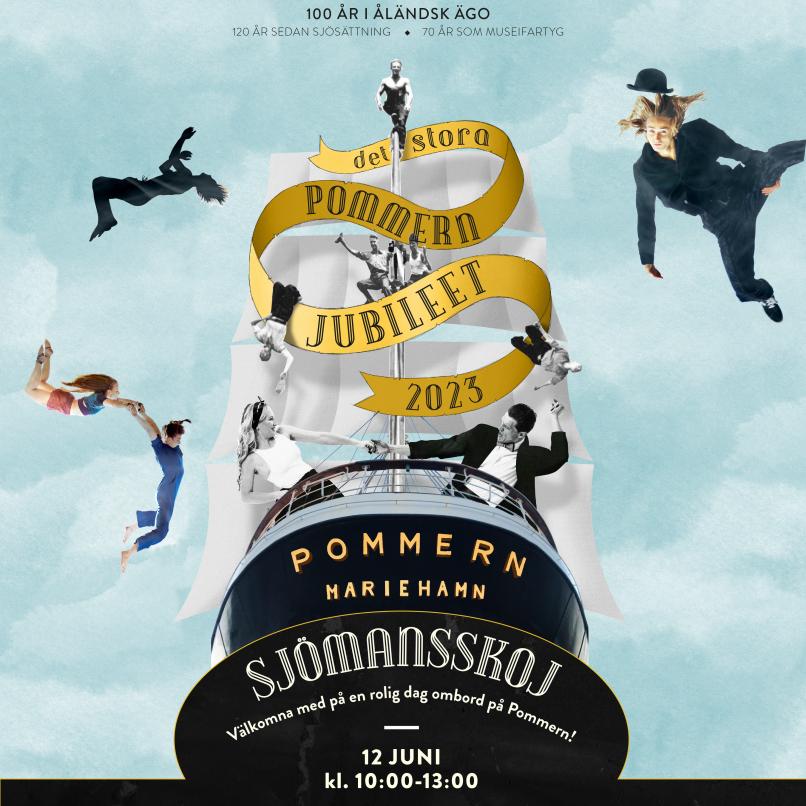 Affisch för sjömansskoj på Pommern för skolbarn.